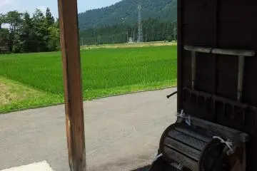 Traditional tools next to their rice fields