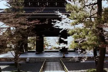 <p>Then I found myself an impressive looking temple, which of course as any other self-respecting temple had tons of cherry trees planted everywhere.</p>