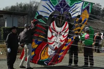 One of the big kites that attempted flight.