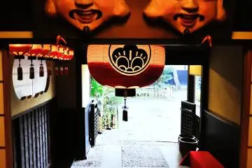 <p>Customers in history must have gone home looking up at the happy faces of these masks</p>