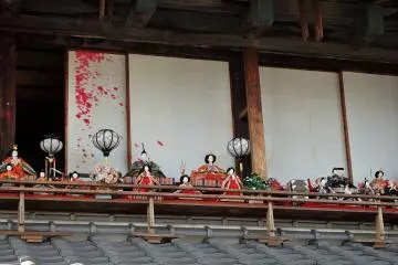 <p>A unique hina doll display on the 2nd floor of one of the beautiful traditional wooden buildings.</p>
