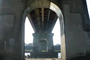 Taking a stroll under the bridge
