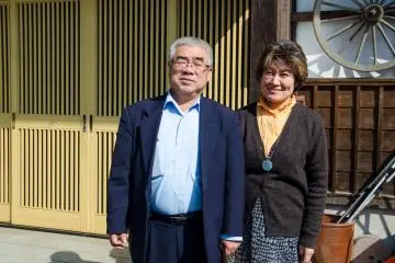<p>Mr Tada&nbsp;and his wife</p>