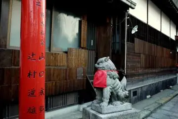 <p>Koma-inu standing guard</p>
