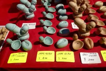 <p>You probably wouldn't use these to serve sake to your parents.</p>