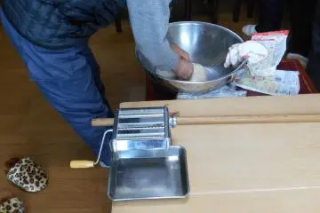 <p>Kneading the dough</p>