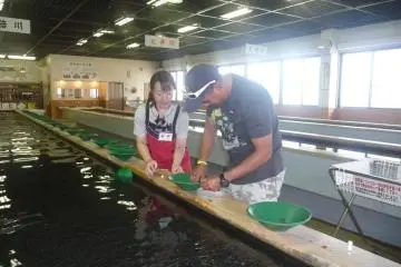 You get instruction on how to pan for gold.  Somehow it is not as easy as when they do it.  You are allotted 30 minutes to find as much tiny gold flecks as you can.