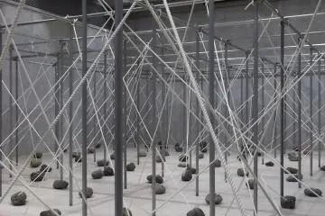 <p>Sculpture by Kishio Suga</p>