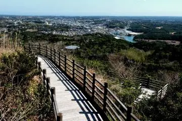 Wooden walkway at Yokoyama Observation Point