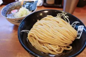 Another shot of the tsukesoba &ndash; tsukemen dipping noodles.