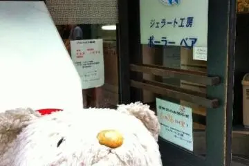 stuffed bear and sign in front of shop (Photo: <a href="http://www.gethiroshima.com" target="_blank" rel="noreferrer noopener nofollow">gethiroshima</a>)