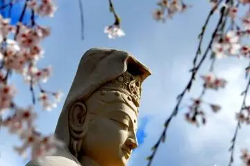 <p>Construit en b&eacute;ton sur une armature de tiges d'acier, le visage de Kannon a &eacute;t&eacute; mod&eacute;lis&eacute; par le c&eacute;l&egrave;bre sculpteur, Choun Yamazaki.</p>