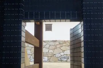 <p>The exterior gate is at least five feet thick!</p>