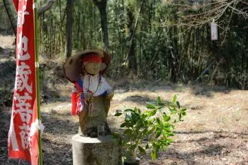 <p>Cute Buddha statues waiting at Chodo-an Hermitage</p>