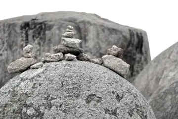<p>Rocks placed here for prayers</p>