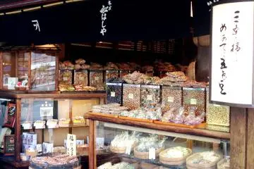 <p>Rice crackers in all shapes and sizes.</p>