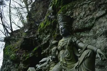 <p>Statue of Manjusri, a bodhisattva (Buddhist monk)</p>