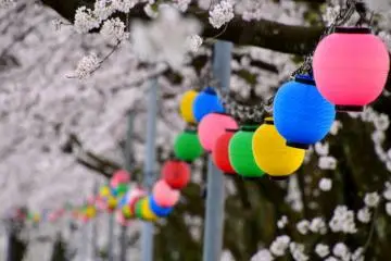Des lanternes colorées qui dansent dans le vent