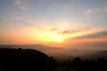 <p>The view of the rising sun seen from Route 339, commonly known as Milk Road.</p>