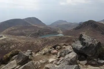<p>Beautiful views from Mt Nakadake, the highest peak in Kyushu</p>