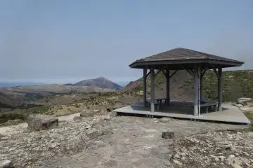 <p>The first pavilion on the trail, at the top of the cement staircase that leads from the parking lot</p>