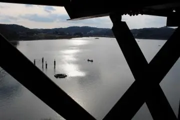 Looking out from the observation tower