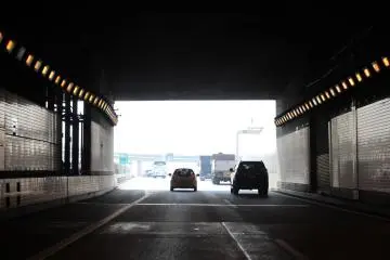 <p>Light at the end of the tunnel, but still in the middle of Tokyo Bay.</p>