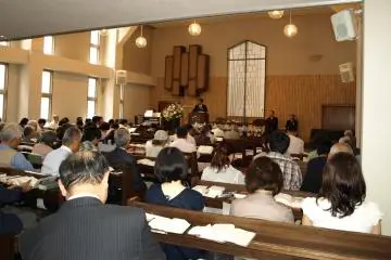 Sunday service at Kobe Central Church