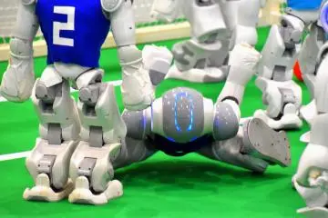 <p>After he fell on his rear, he spread his legs and tried to get up</p>