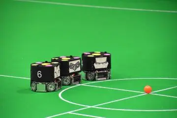 <p>Cute robots of Small Size Soccer League</p>
