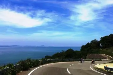 Cycling in Teshima near the museum