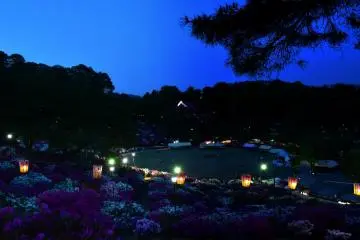 Après le coucher du soleil le ciel est d'un bleu intense