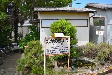 <p>This is a platform: Station name and a small pond next to the sign</p>