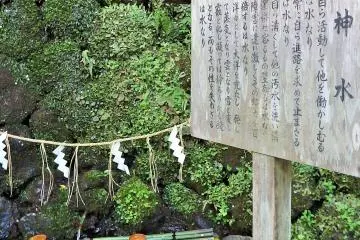 <p>Sacred spring water comes out of the stone wall near the main hall.</p>