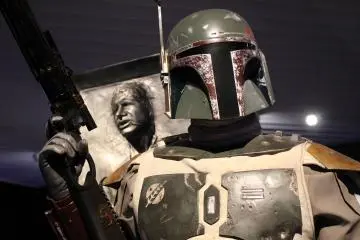 <p>Replica Boba Fett and Hans Solo in carbonite models.&nbsp;&copy; &amp; TM Lucasfilm Ltd.</p>