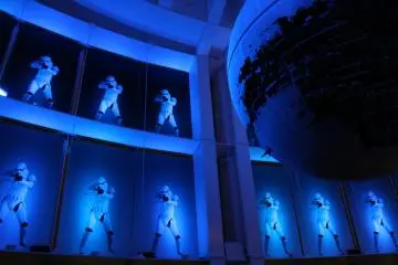 <p>Death Star exhibit at the entrance&nbsp;&copy; &amp; TM Lucasfilm Ltd.</p>