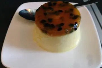Passionfruit and pannacotta on the Jetstar business class service.