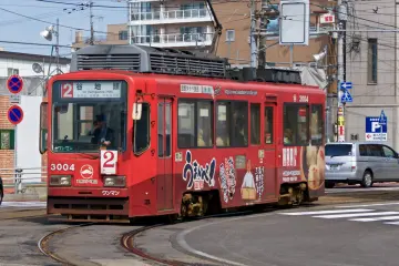 The efficient yesteryear trams still going strong in Hakodate.