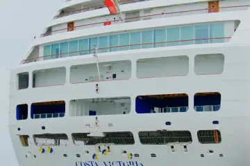 <p>Costa Victoria and its swanky rear balcony cabins</p>