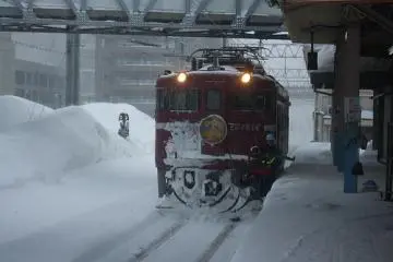 snow covered train