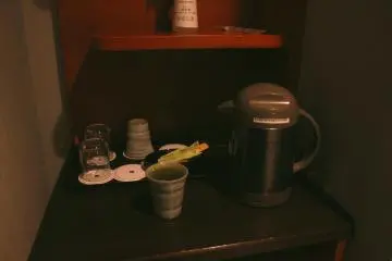Right near the entrance you can make yourself a nice cup of tea, or anything else that requires boiling water!
