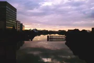 The sunrise seen from right outside the club after a long night of partying