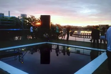 The sunrise out by the pool right as the club was closing