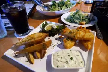 <p>Fish and Chips at Two Dogs.&nbsp;</p>