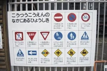 <p>A early education to the many traffic signs found all around the mini-themepark... and out on real roads in Japan!</p>