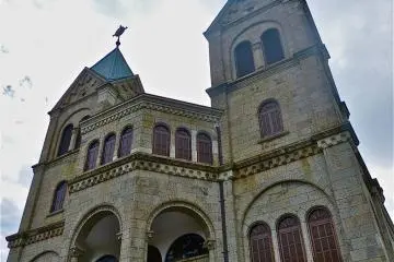 Its two steeples are impressive