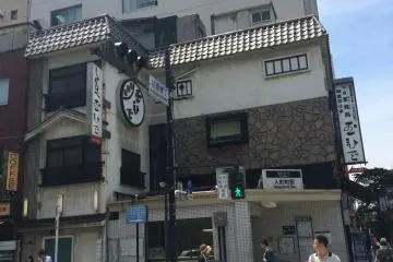 <p>Exit A2 of Ningyocho station on the Hibiya line. Notice the decor above the exit is designed to resemble Tamahide.</p>