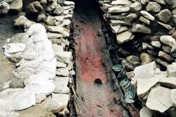 3rd Century Bronze Mirrors (in situ)