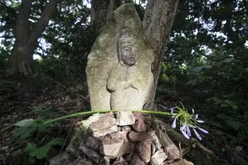 Small Jizo statues like this spot the entire Tateyama, and you'll come across one or two every few minutes.