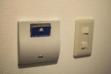 The hotel employs a card system for ease of access and portability.